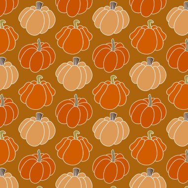 Kusursuz balkabağı desenli el çizimi, renkli arka plan. Yüksek kalite fotoğraf