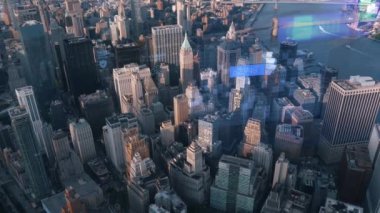 4k bilgi görüntüsü New York hava görüntüsü ile ilgili finansal verileri sunuyor