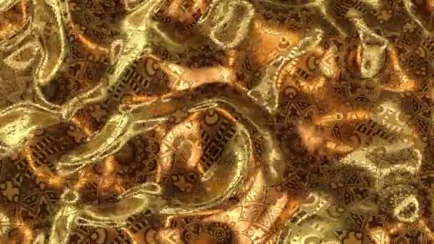 Анимация Gold Arabic Islam Pattern Loop — стоковое видео