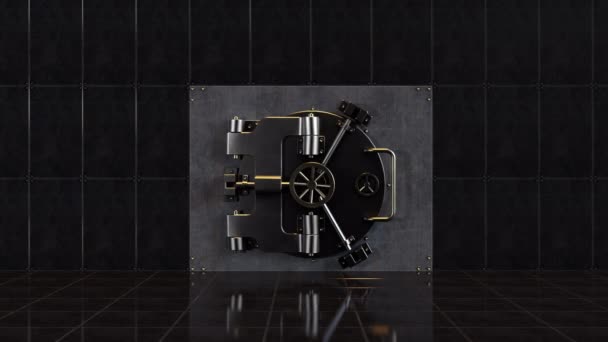 Bank Vault Opening Animation — Stockvideo