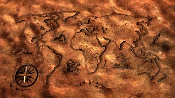 Ancient World Map Loop Animation — Stock videók