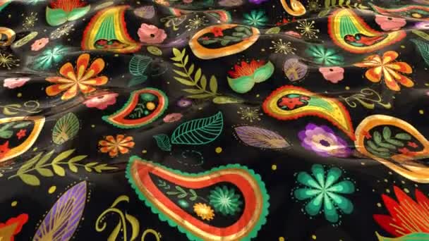 Colorful Vintage Paisley Pattern Loop Animation — Vídeo de stock