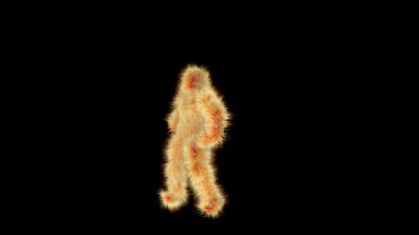 Yeti Sexy Dance Loop Animation Transparent Alpha Background — Video Stock