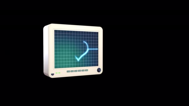 Heartbeat Monitor Ekg Cardiograma Bucle Animación — Vídeo de stock