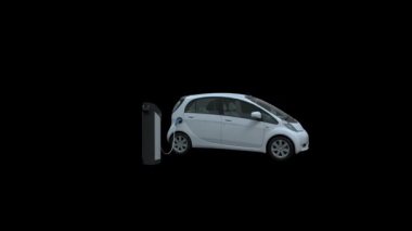 Charging Electric Car animation with transparent (alpha) background