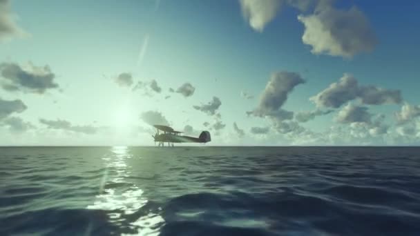 Анімація Фонового Відео Seaplane — стокове відео