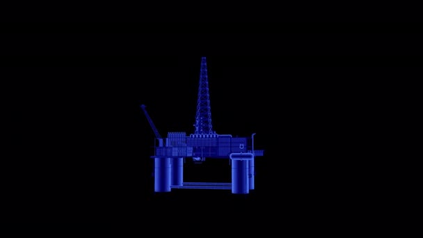 Oil Platform Hud View Animation — Stok video
