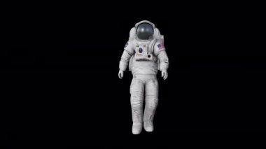 4K Astronot Yürüyen Canlandırması (alfa) arkaplanı şeffaf