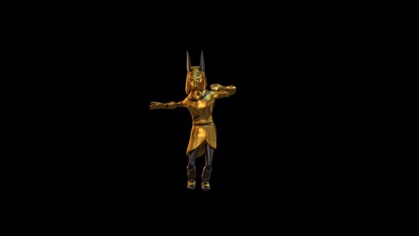 Starożytny Egipski Bóg Anubis Dancing Loop Animacji — Wideo stockowe