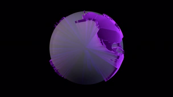 Rotating Transparent Earth Animation Purple — 图库视频影像