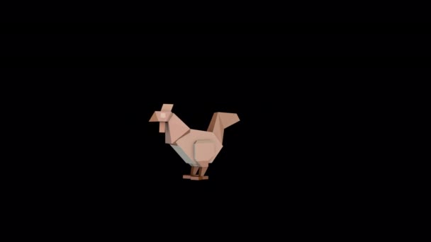 Анімація Іграшки Півня Прозорим Фоном Альфа — стокове відео