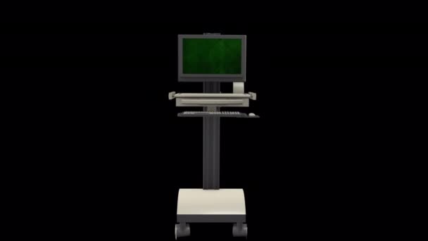 Анимация Medical Check Machine Прозрачным Альфа Фоном — стоковое видео