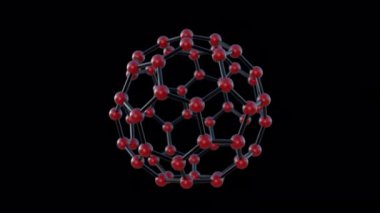 Bucky Ball Molecule animation with transparent (alpha) background