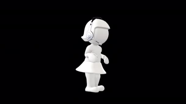 Puppenfigur Einer Call Center Girl Animation — Stockvideo