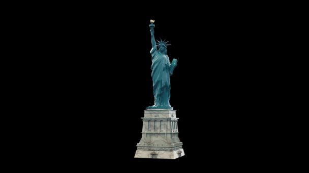 Статуя Свободы Становится Уничтоженной Анимацией — стоковое видео