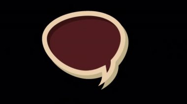 Kahverengi Retro Biçimli Konuşma Baloncuğu