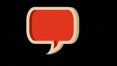 Turuncu Retro Biçimli Konuşma Baloncuğu