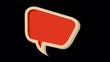 Kare Turuncu Retro Biçimli Konuşma Baloncuğu