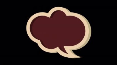 Dark red Retro Style Speech Bubble