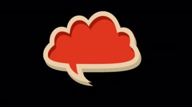 Orange cloud Retro Style Speech Bubble