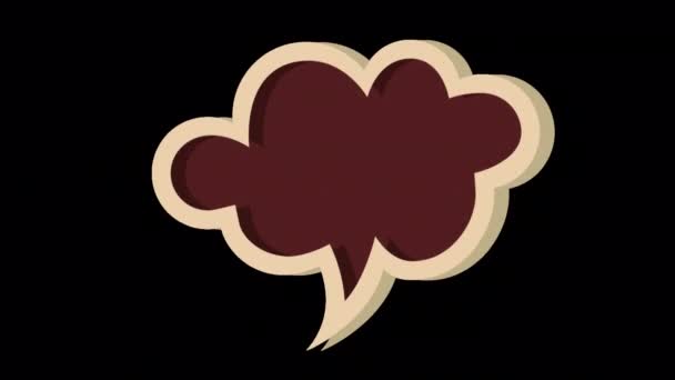 Brown Cloud Retro Style Speech Bubble — Vídeo de Stock