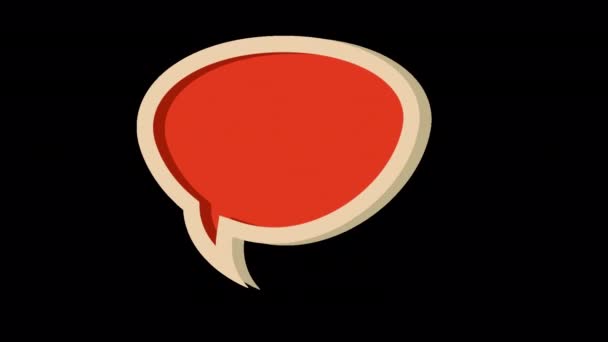 Orange Retro Style Speech Bubble Transparent Alpha Background — Stockvideo