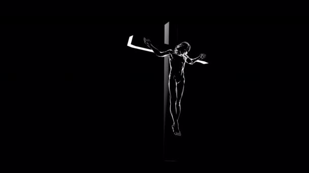 Jesucristo Cruz Silueta Animación — Vídeo de stock