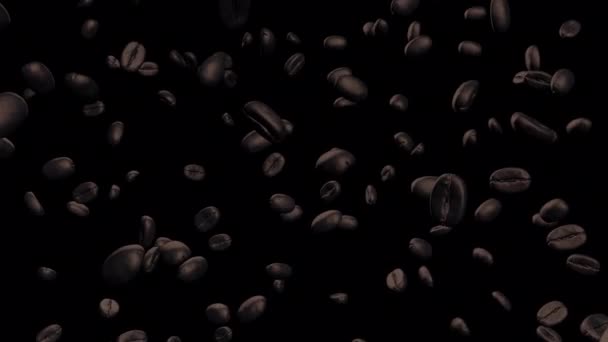 Coffee Beans Animation Transparent Alpha Background — Stock videók