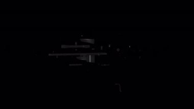 Sniper Rifle Transforming animation on black background
