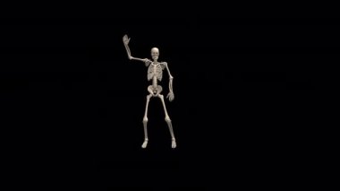 Skeleton Street Dancer animation with transparent (alpha) background