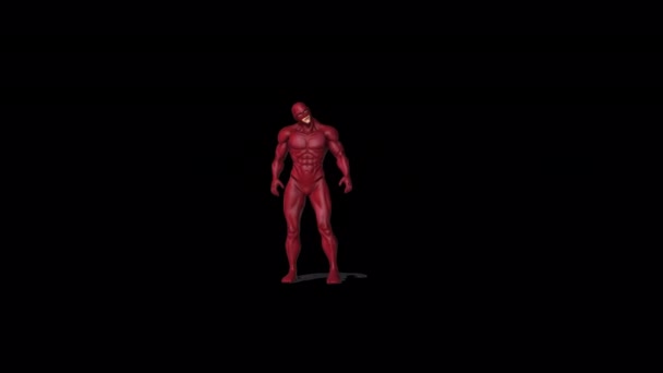 Superhero Red Suit Video Animation — Stockvideo