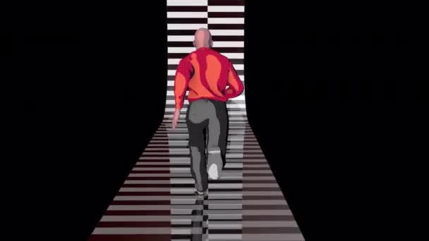 Koşan Adam Hipnotik Döngü Canlandırması — Stok video