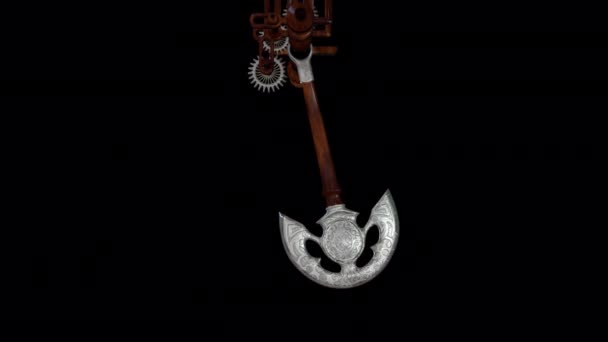 Pendulum Sword Animation Transparent Alpha Background — Stockvideo