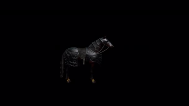Medieval War Horse Resting Animation — ストック動画