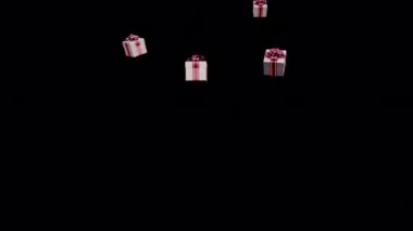 Gift Box Rain Alpha Background animation
