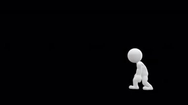 PoseBoy Depresyonlu Yürüme Canlandırması (alfa) arkaplanı şeffaf