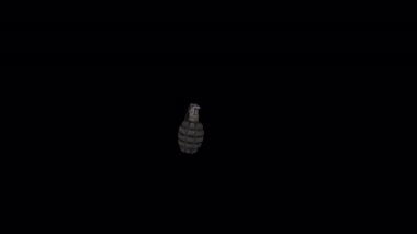 Şeffaf (alfa) arkaplan ile 3D El Bombası canlandırması