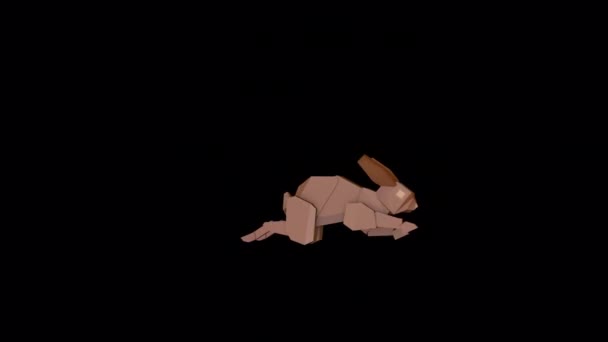 Low Poly Rabbit Toy Animation Transparent Alpha Background — Video