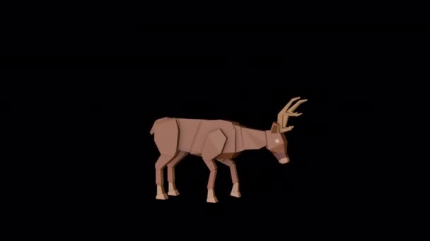 Low Poly Stag Toy Animations — ストック動画