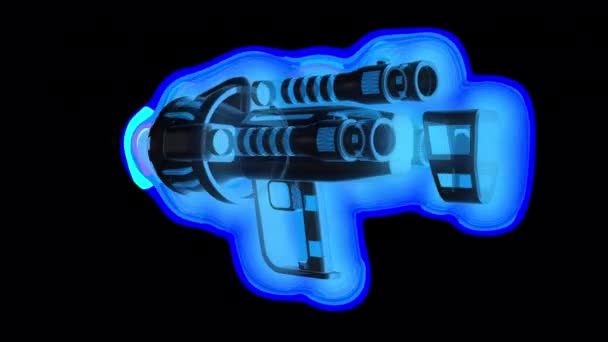 Arma Laser Com Fio Com Fundo Transparente Alfa — Vídeo de Stock