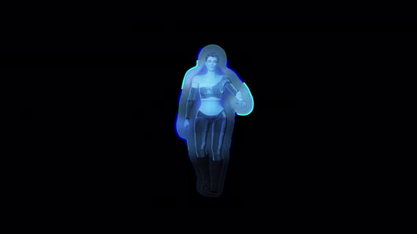 Holographic Dancer Animation Transparent Alpha Background — 图库视频影像