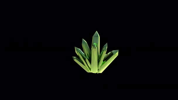 Green Crystal Animation — Stock Video