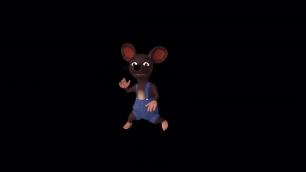 Cartoon Mouse Dancing Animation — ストック動画