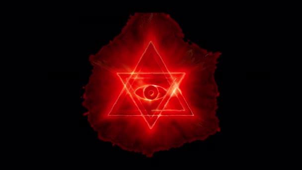 Burning Alchemy Symbols Transparent Alpha Background — Stockvideo