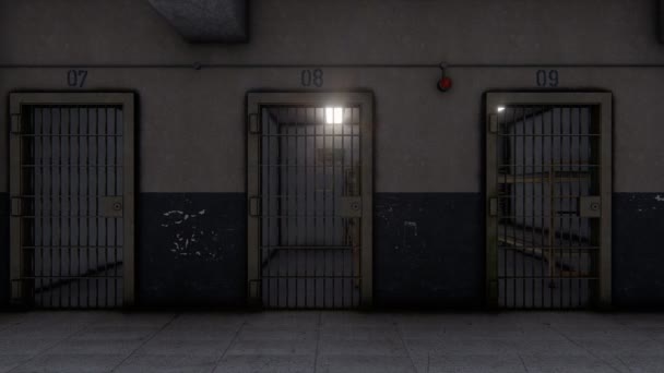 Verlaten Oude Gevangenis Animatie — Stockvideo
