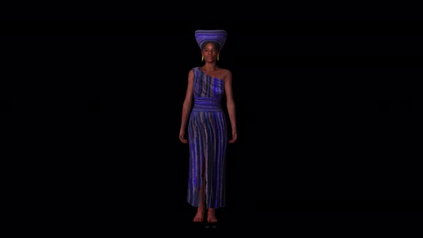 Animação Tradicional Mulher Africana — Vídeo de Stock
