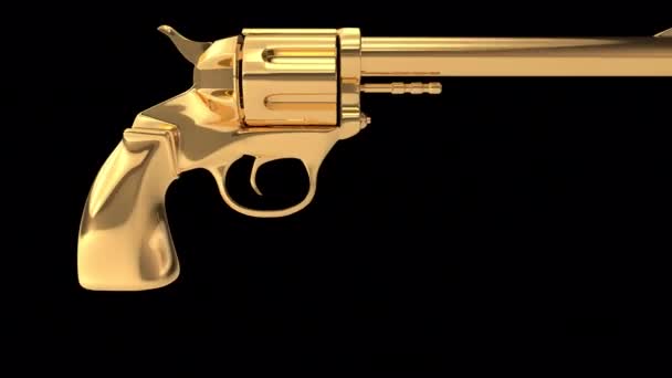 Animación Gold Revolver — Vídeo de stock