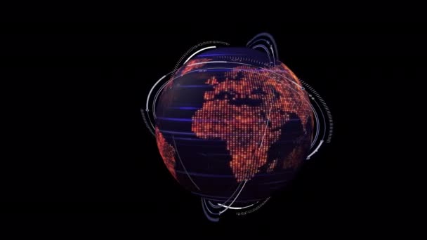 Digital Blue Earth Globe Animáció — Stock videók