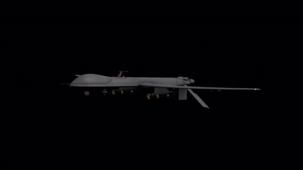 Στρατιωτική Drone Animation Διαφανές Bacgkround — Αρχείο Βίντεο