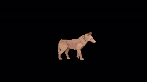 Low Poly Wolf Animation — Wideo stockowe